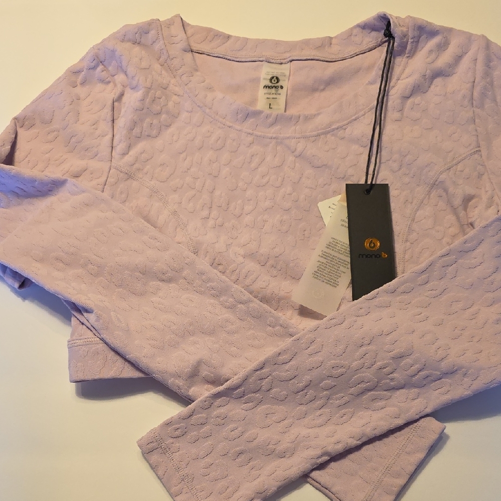 Mono B Lavender Textured Crop Top